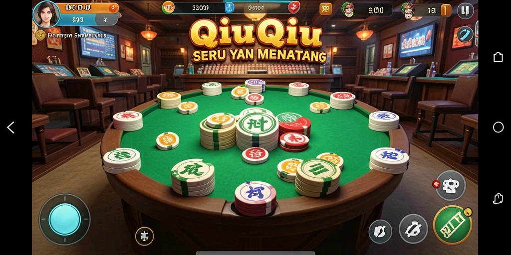 Tampilan gameplay seru di DY01 dengan kartu QiuQiu.