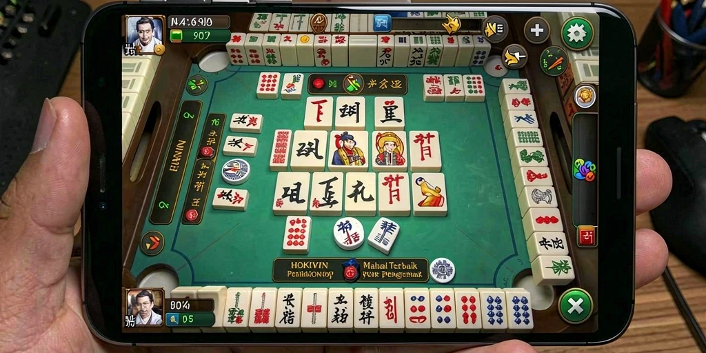 Screenshot gameplay HOKIWIN yang menunjukkan aksi Mahjong yang seru.