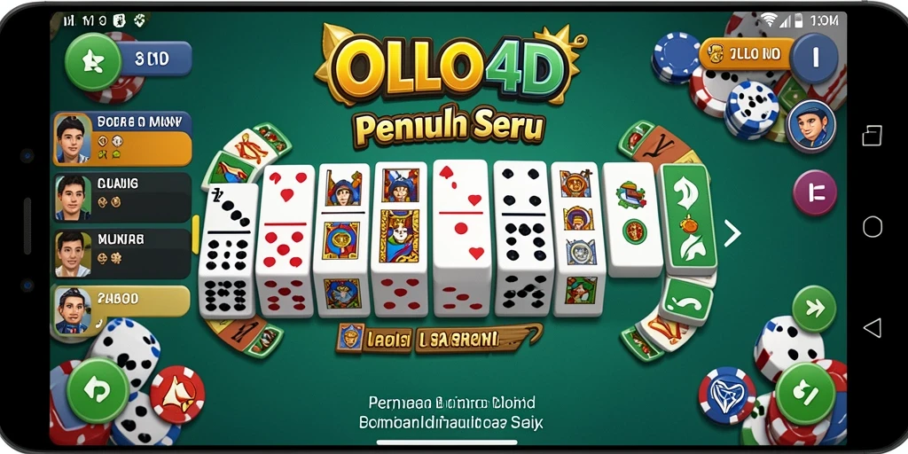 Screenshot gameplay OLLO4D yang menunjukkan keseruan bermain domino.