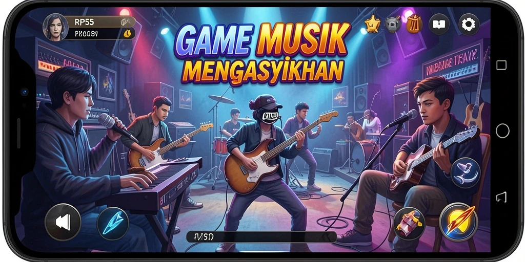 Tangkapan layar utama RP55 menampilkan gameplay yang seru dan interaktif.