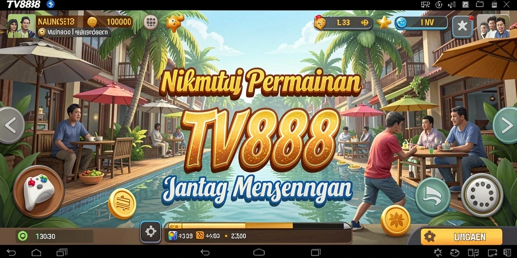 Tangkapan layar utama gameplay TV888 yang penuh warna dan menghibur.